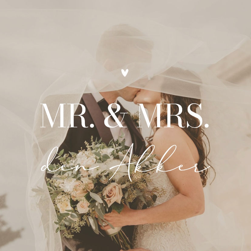 Tegeltje Mr. & Mrs. met naam en foto